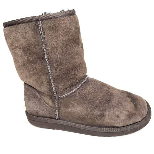 UGG Classic Short 5825 Womens Brown Suede Sheepskin Boots Shoes Size 6