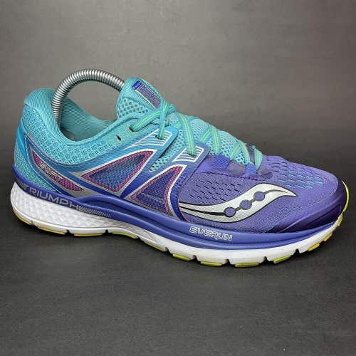 Saucony Triumph ISO 3 Womens Running Athletic Shoes Purple Blue S10346-1 Sz 9.5
