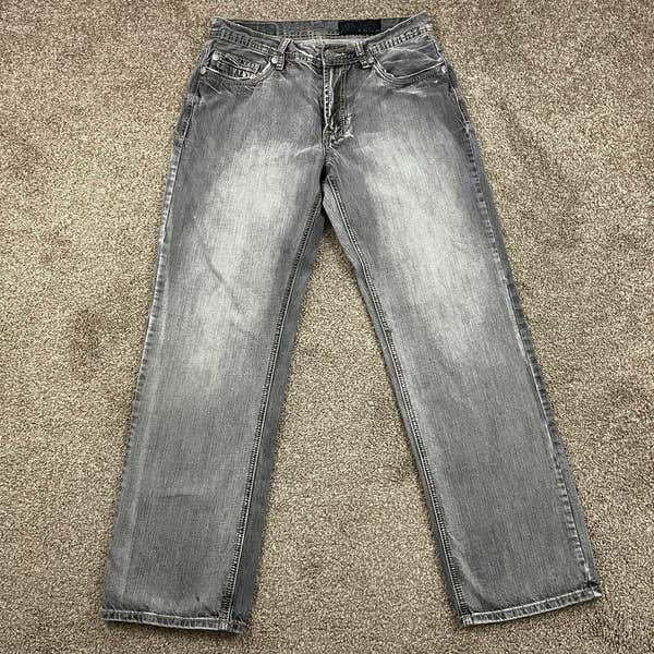 TK Axel Mens Relaxed Straight 36 X 31 Faded Gray Cotton 5 Pocket