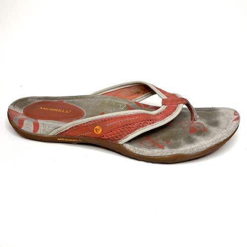 Merrell Womens Red Orange Lorelei Thong Lychee Casual Flat Flip Flop Sandals 10