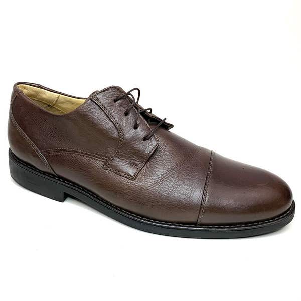 BELVEDERE Studio Duke Mens Brown Soft Pebble Leather Oxfords  display picture 1