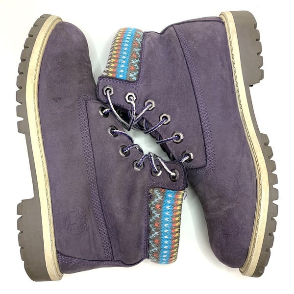 Timberland 6 Inch Premium Waterproof Boot Purple MVE 9595R Grade School Sz 5.5Y