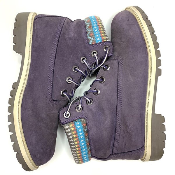 Timberland 6 Inch Premium Waterproof Boot Purple MVE 9595R Grade School Sz 5.5Y