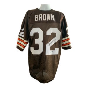 Jim Brown HOF Signed NFL throwback Cleveland Brown Jersey - Global Authentic COA