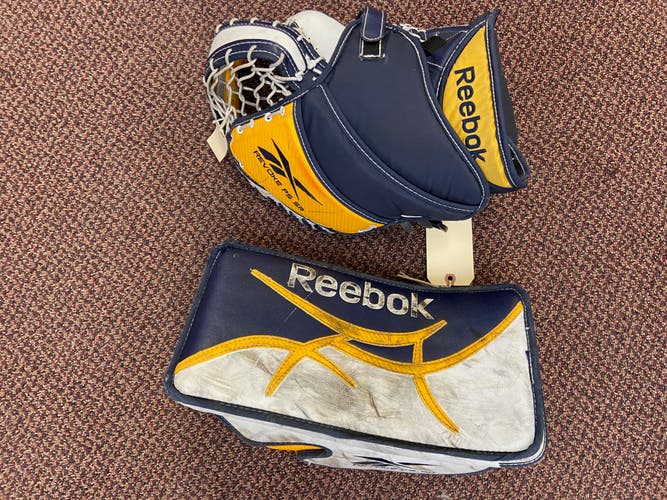 Used Senior Reebok Revoke Pro Stock Glove and Blocker Set