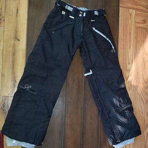 WOMANS XS SNOWBOARD PANTS BY RIDE 5 CELL SERIES *PRE-OWNED* 25X28 CLEAN -BLACK