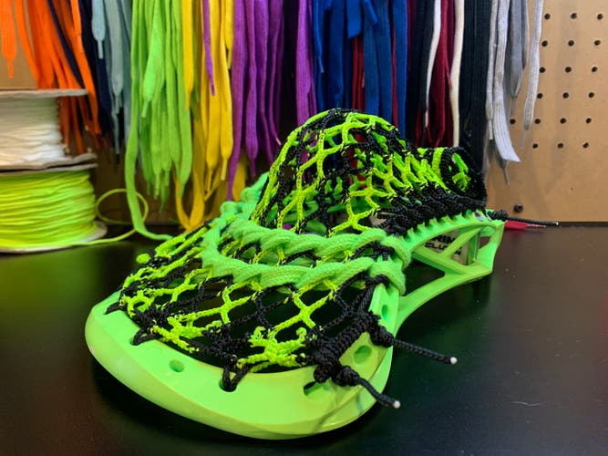 New Custom Strung Brine Strung Clutch 4X Lacrosse Head w/ Semi-soft mesh & mid-low pocket