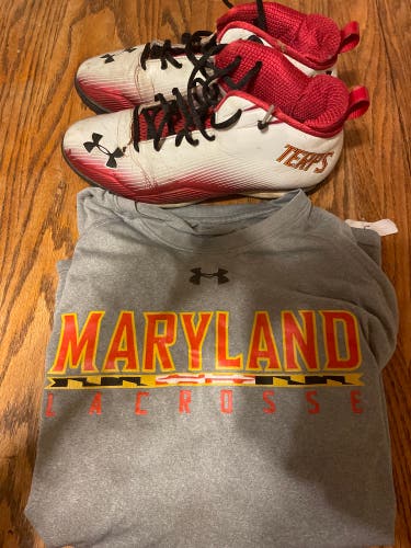 Terps Turf shoes and shooting shirt