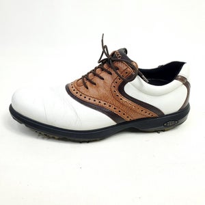 Ecco Golf Shoes Saddle Mens Size 9 US White Brown EU Size 42