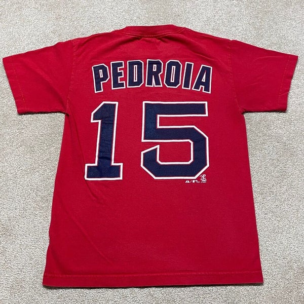 Dustin Pedroia Boston Red Sox T Shirt Men Medium Adult Blue MLB Baseball 15