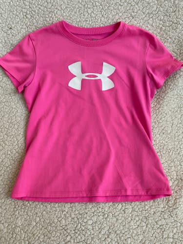 Pink Used Large Kids Unisex Under Armour Shirt