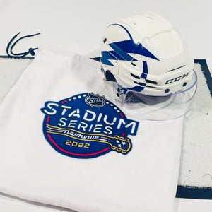 *RARE* TB Lightning 2022 Stadium Series Game Used SuperTacks X Helmet w/ Stadium Series Helmet Bag