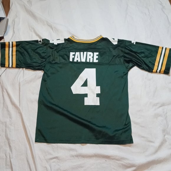 Green Bay Packers Jersey VTG Yellow Football Brett Favre Reebok NFL Mens  Large