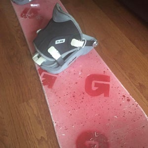Custom painted snowboard with Flow bindings