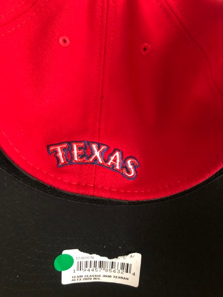 Texas Rangers Hat Cap Fitted Small/Medium Blue Red Big Logo Team MLB Dad