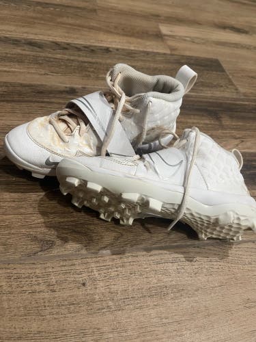 White Youth Molded Cleats High Top