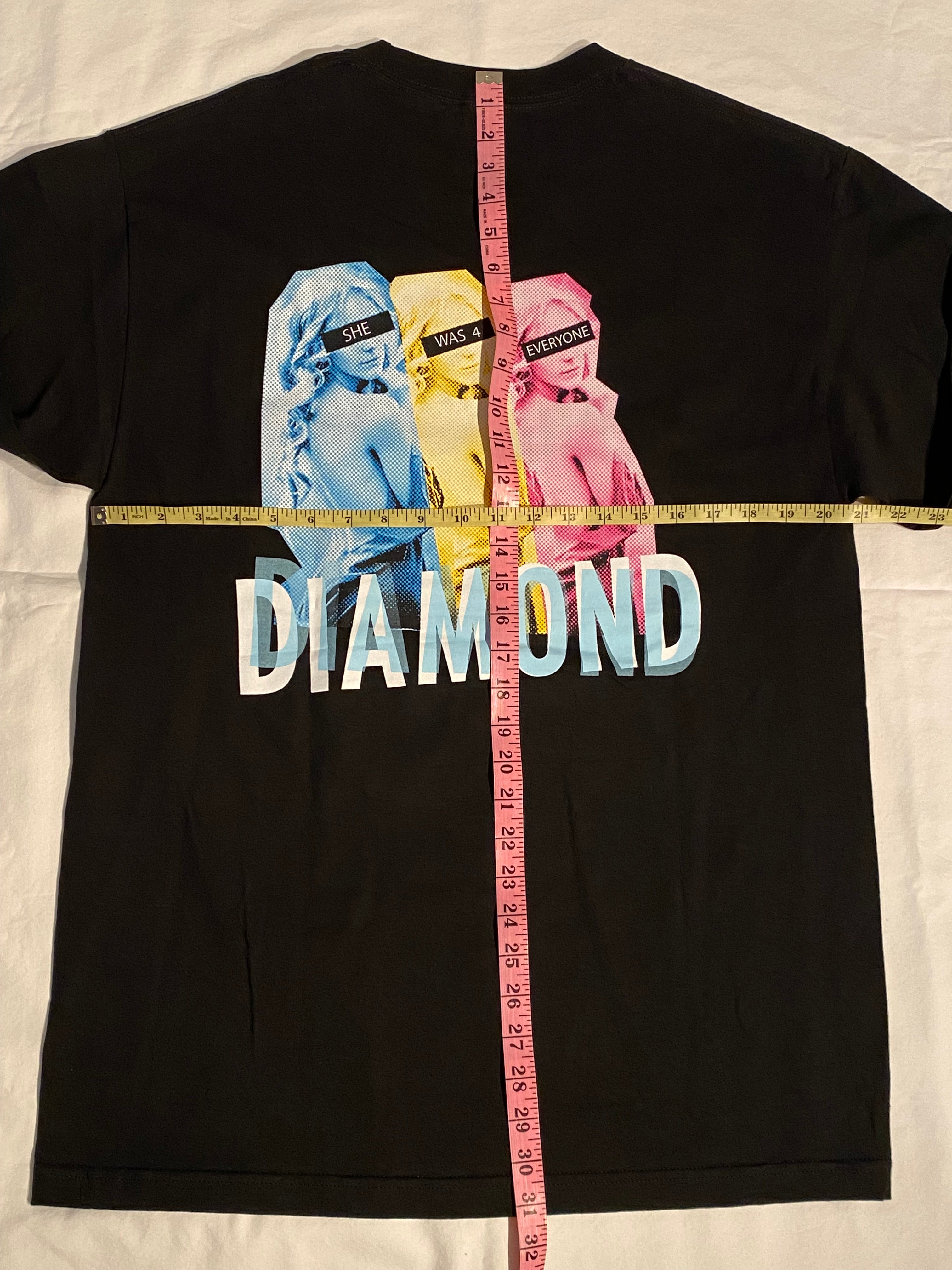 Diamond Supply Co Shirt Mens Large Black Short Sleeve D-98 Graphic Logo  Spellout