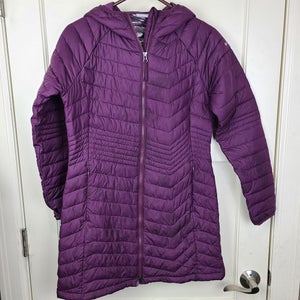 Columbia Powder Lite Omni-Heat Quilted Long Puffer Jacket Purple Size: M