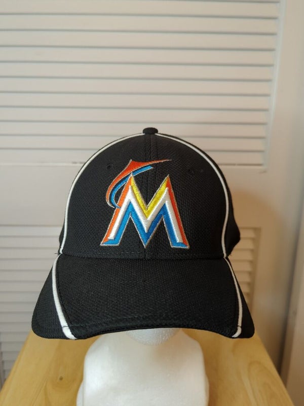 Black 2015 Miami Marlins Flat Brim Adult Men's 7 New Era Hat