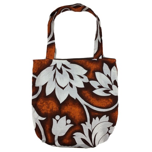 Reworked Aloha Print (Brown/Orange) Tote Bag