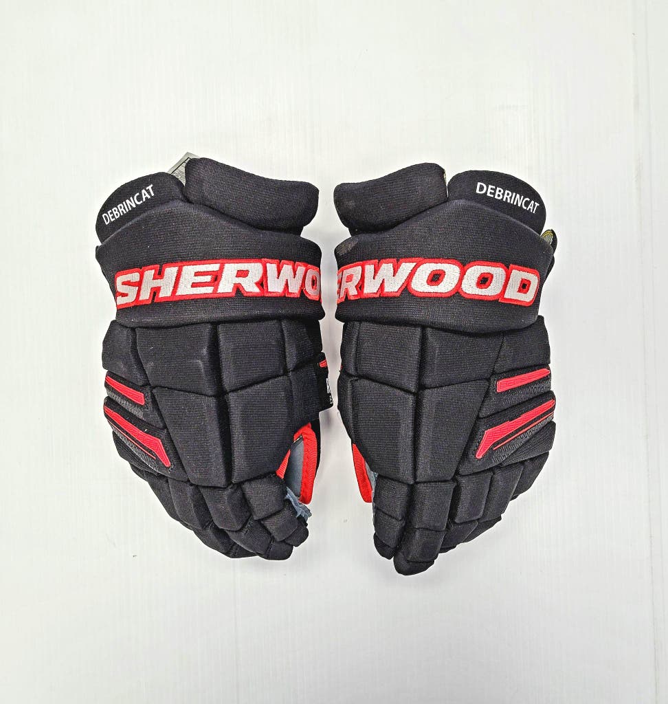 Sher-Wood Rekker Element One Alex DeBrincat Chicago Blackhawks Pro Stock Gloves 13"