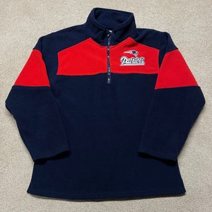 New England Patriots Jacket Youth XL Kids Blue Fleece Zip Up NFL Football Coat