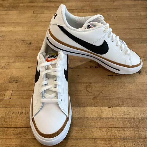 Nike Court Legacy DA5380-102 Sz 4Y (W 5.5) White/Desert Ochre/Black Shoes