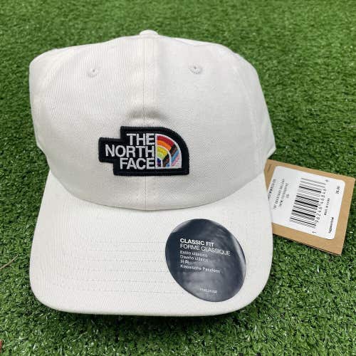 New The North Face Hat Adult One Size White Rainbow Pride Cap Adjustable Strap