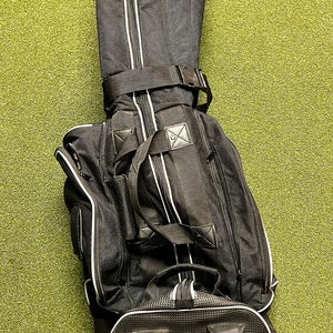 Pre-Owned Black Golf Bag Soft Travel Case with Wheels- 2 Pockets