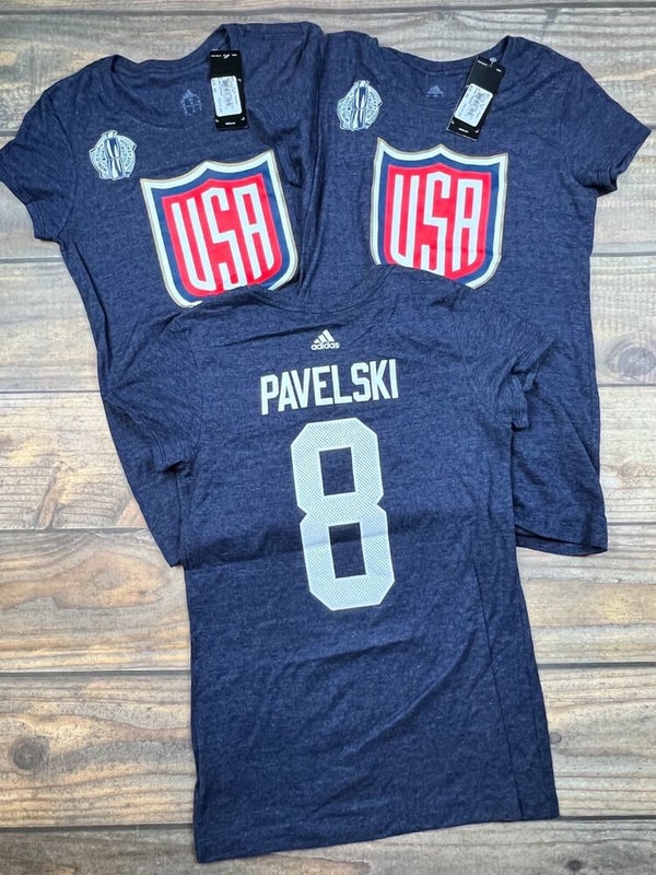 Lot of 3 NHL T-Shirts Joe Pavelski #8 USA Tees Women's M NEW