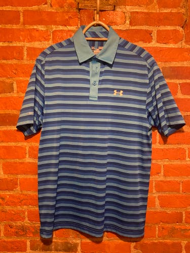 Blue Striped Men's Medium Under Armour Polo