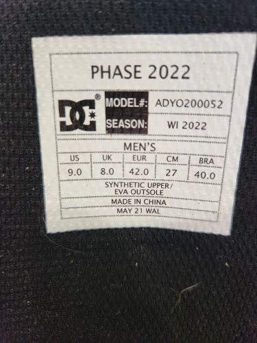 Used Men's Size 9.0 (Women's 10) DC Phase Snowboard Boots