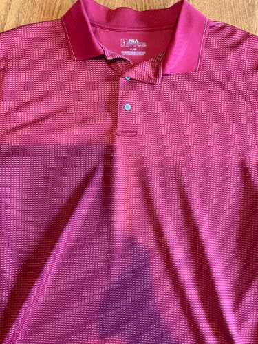 PGA Red Used Large Golf Polo Men's Shirt