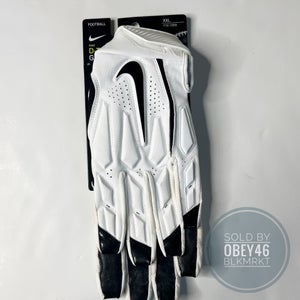 Nike D-Tack Lineman Padded Football Gloves White 2XL