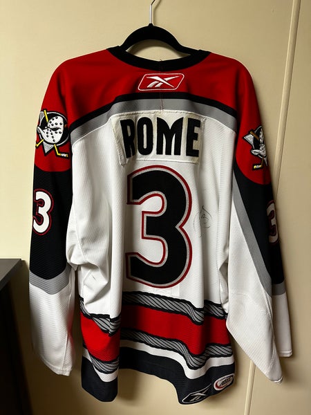 Game-Worn, Signed Aaron Rome Portland Pirates Jersey