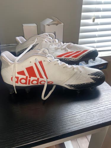 White Adult Used Men's Size 10 (Women's 11) Adidas Cleats