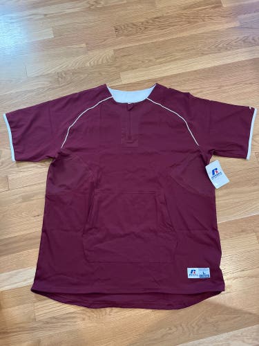 NEW Russell Athletic Short Sleeve Practice Jacket (Maroon, Large)