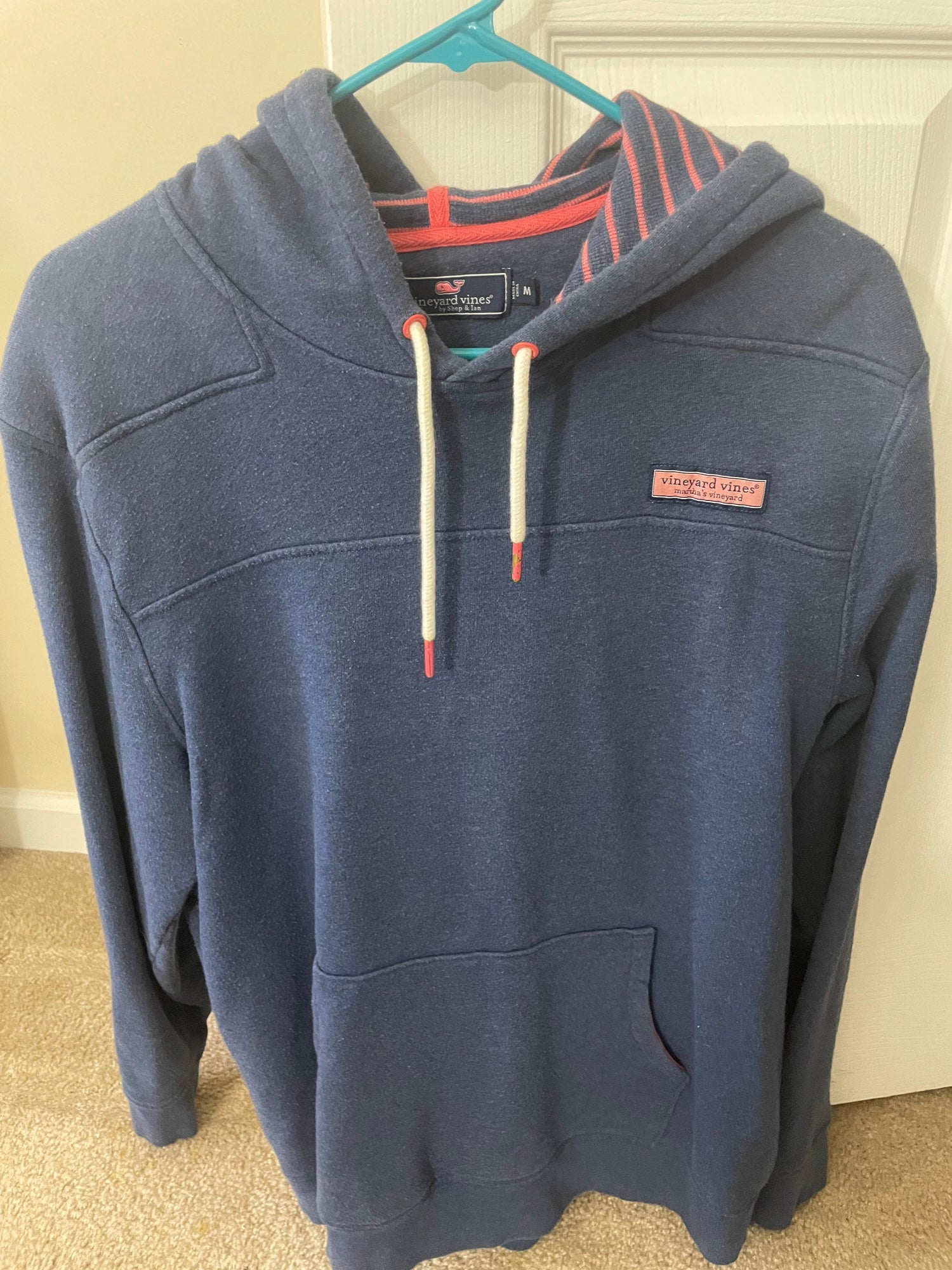 Vineyard Vines Red Fleece Pullover Sweatshirt Men's Medium Jacket Excellent