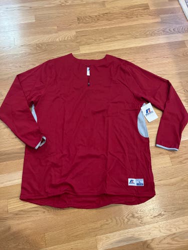 NEW Russell Athletic 1/4 Zip Light Weight Pullover (Dark Red, Large)
