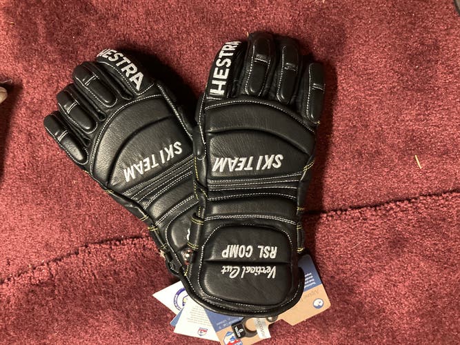 Hestra Veritical Cut Padded Racing Gloves - Black - Medium - New with Tags