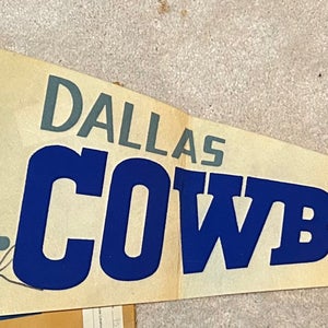 Roger Staubach Autographed 1970’s Dallas Cowboys NFL Large Vintage Pennant.