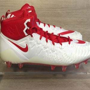 Nike Force Savage Pro TD Football Cleats White Red 918346-160 Mens size 13