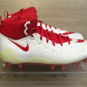 Nike Force Savage Pro TD Football Cleats White Red 918346-160 Mens size 11.5