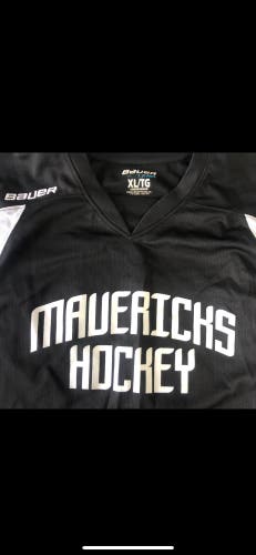Black Used XL Bauer Jersey Lincoln Mavericks