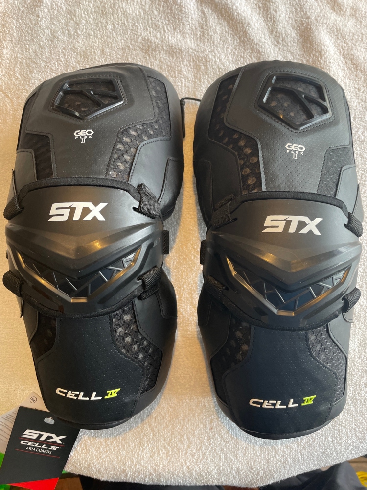 Brand New $104.99 STX PD AGC4 04 BK/XX lacrosse elbow arm pads Size XL Mens