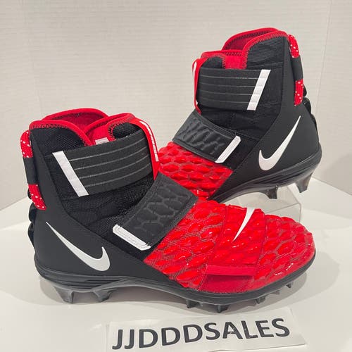 Nike Force Savage Elite 2 Black Red Lineman Football Cleats AH3999-003 Men’s Size 10.