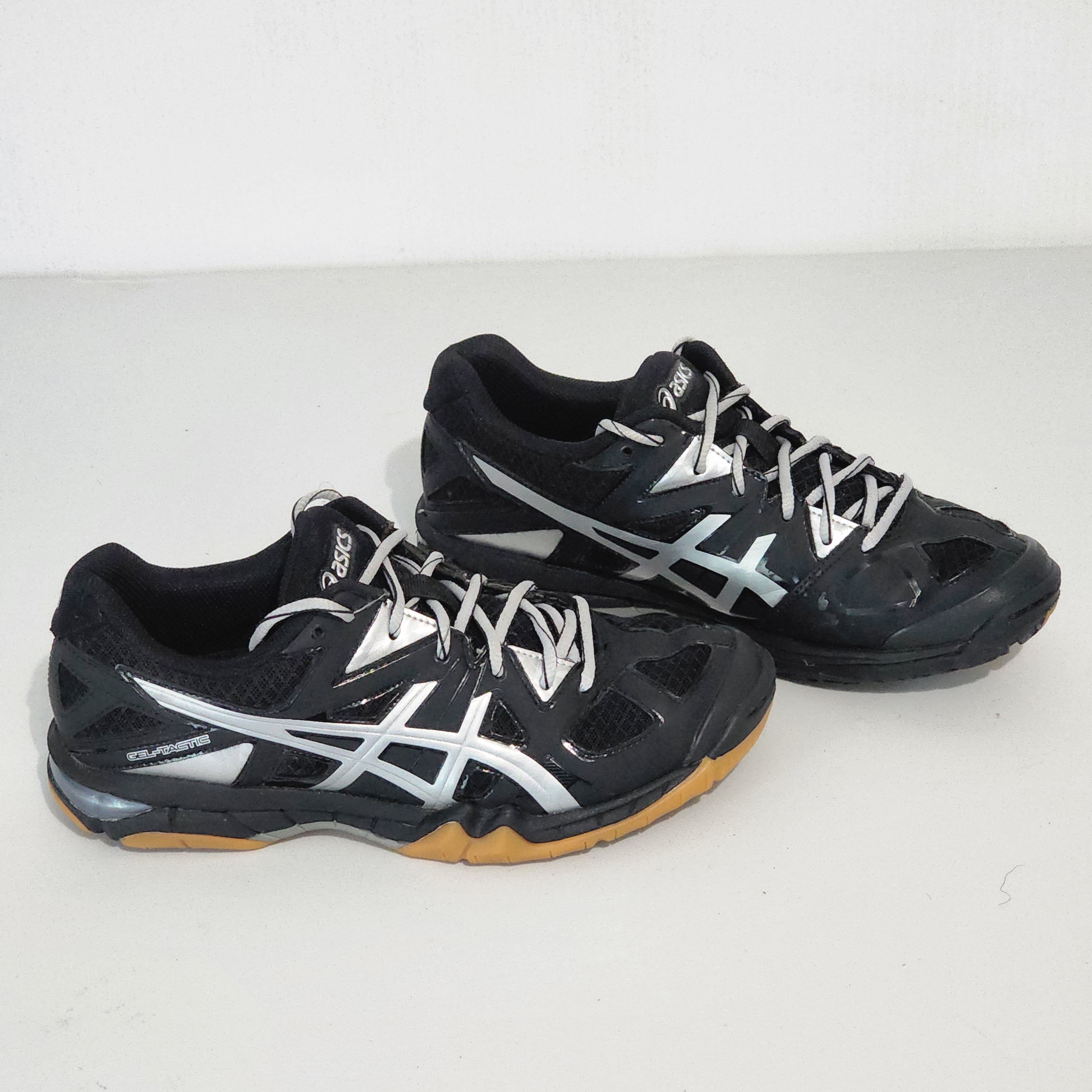 Asics Womens Gel Tactic B554N Black Running Shoes Sneakers Size 10