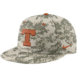 Texas Longhorns Nike Camo Team Baseball True Performance Fitted Hat Size 7 3/8