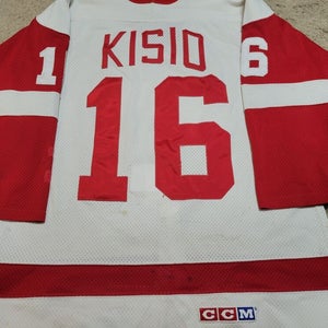 KELLY KISIO 83'84 White Detroit Red Wings PHOTOMATCHED Game Worn Used Jersey