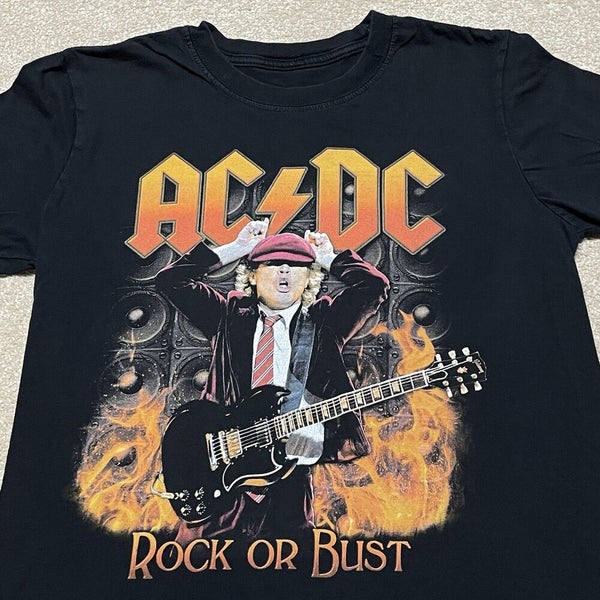 AC DC T Shirt Small Adult Black Rock Or Bust Music Highway To America | SidelineSwap